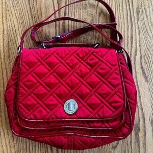 Vera Bradley Red Quilted Turnlock Convertible Crossbody Purse